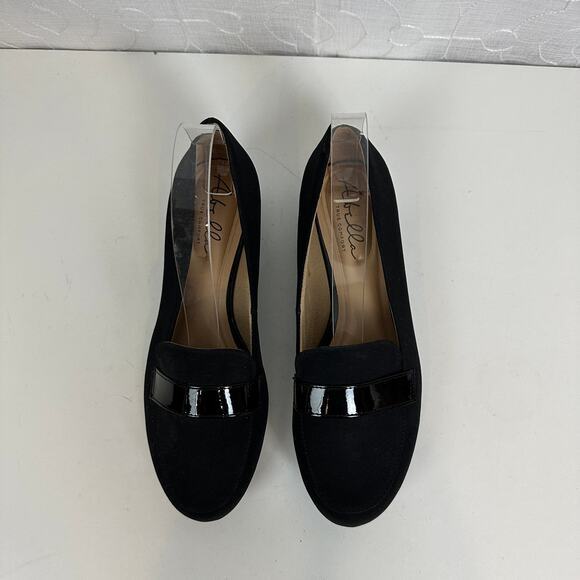 Abella Desiree Women’s Shoes Size 7.5 Black Wedge Slip-On Round Toe Loafers NEW - Picture 3 of 10